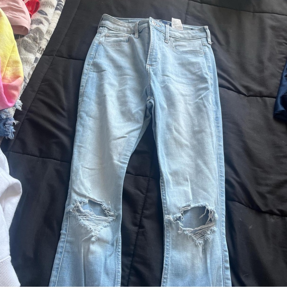 Hollister Light Blue Ripped Skinny Jeans